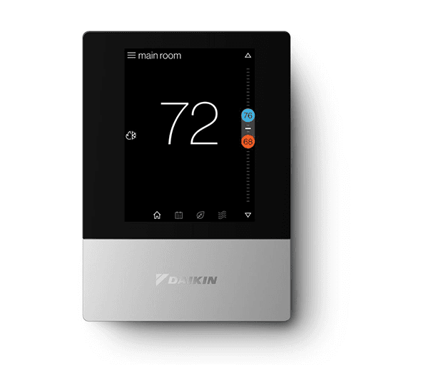 Daikin ONE connected thermostat showing 72 degrees